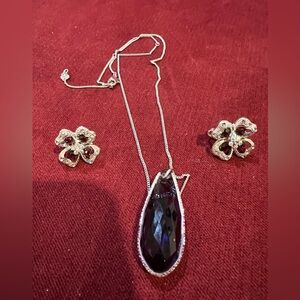 ‼️Never Use‼️Set of Diamanté Necklace and Clipped Earrings